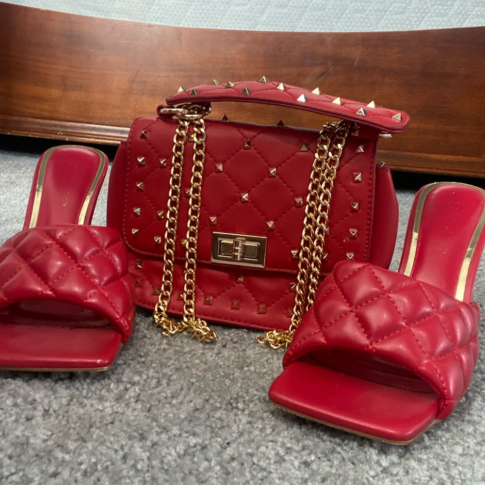 Red heels n small purse (set)